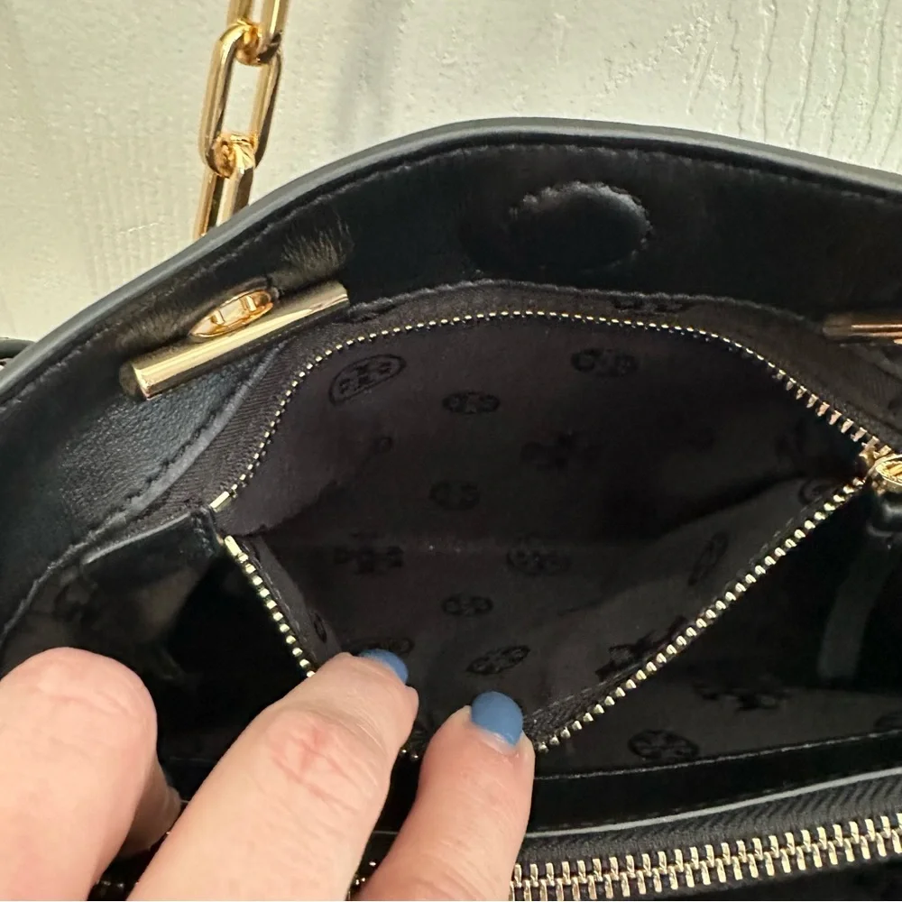 Tory Burch Carter Small Tote‎ Crossbody Bag in Black VGUC